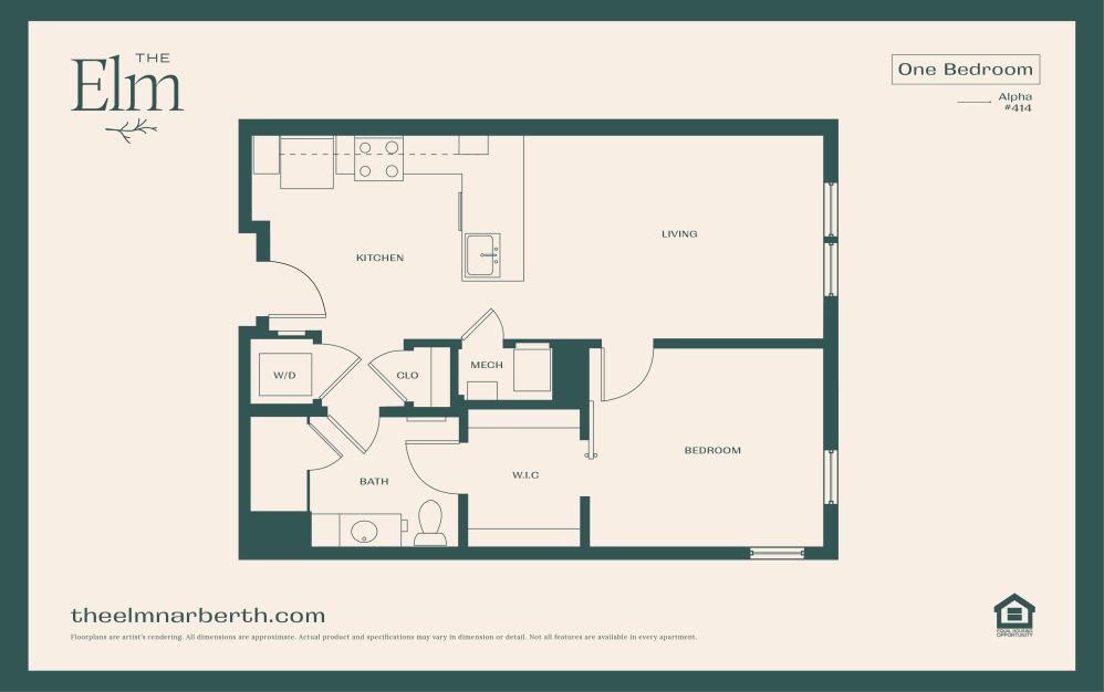 Alpha 3 - 1 bedroom floorplan layout with 1 bathroom and 720 square feet (Floor 2)